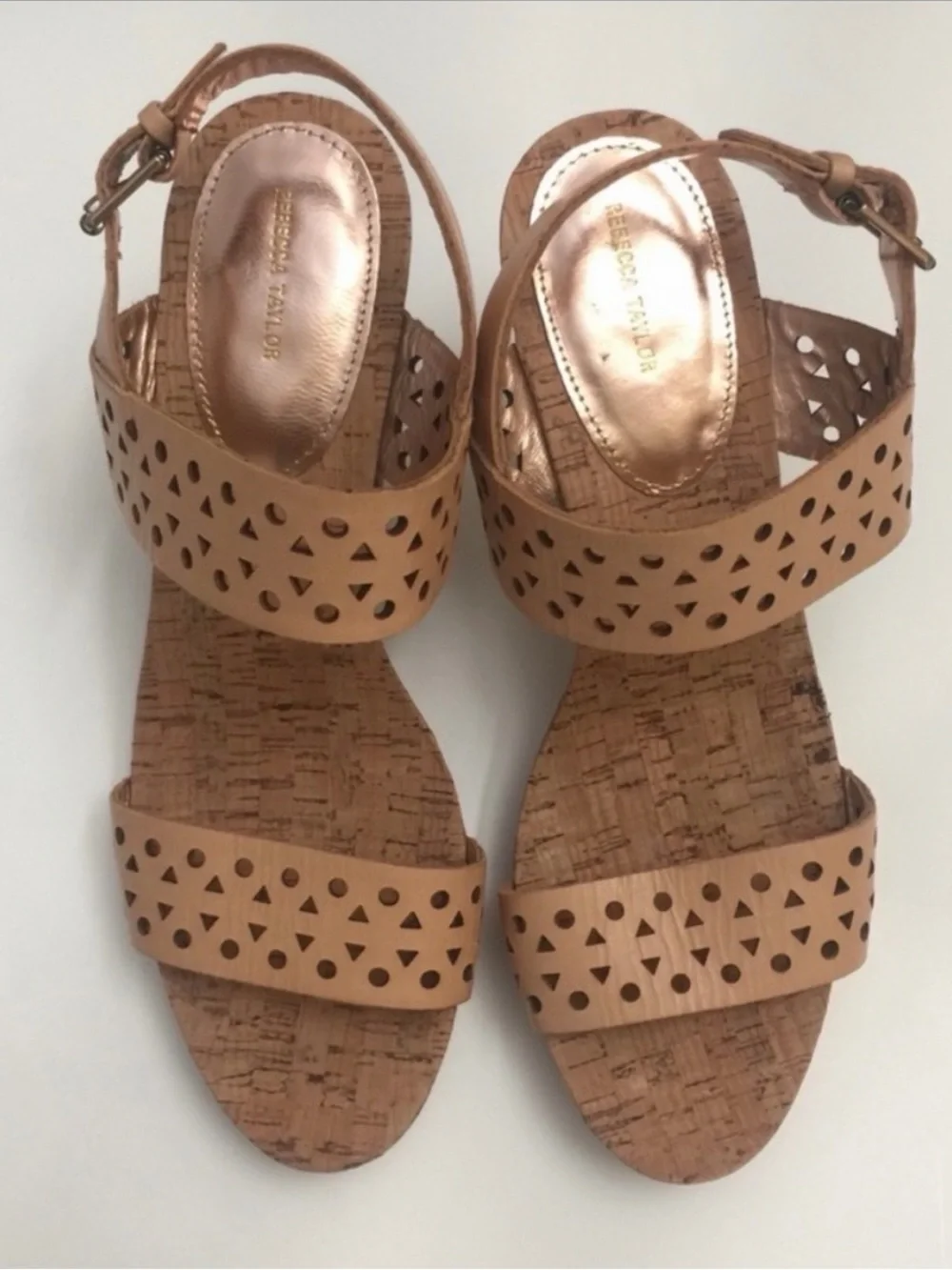 Rebecca Taylor Tan Cork Platform Block Heels
